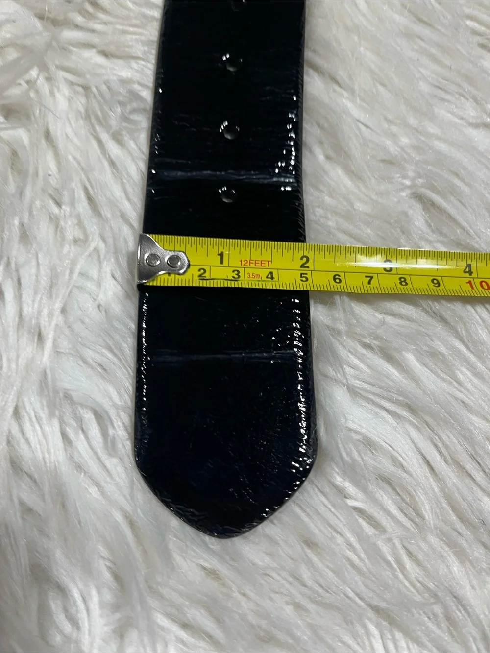 W. Kleinberg Black Patent Leather Belt with Large Square Buckle - $195